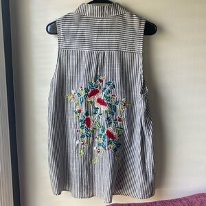Sleeveless Embroidered Blouse